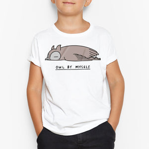 Owl By Myself Round-Neck Kids-T-Shirt