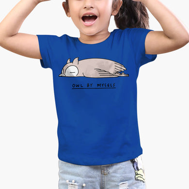 Owl By Myself Round-Neck Kids T-Shirt