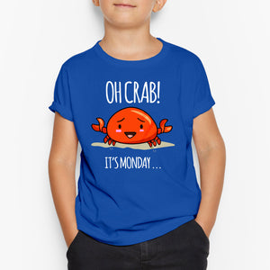 Oh Crab Its Monday (Light) Round-Neck Kids T-Shirt