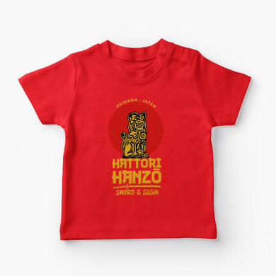 Hattori Hanzo Sword And Sushi Round-Neck Kids-T-Shirt