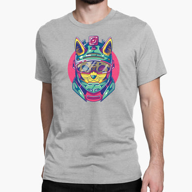 Racing Feline Round-Neck Unisex-T-Shirt