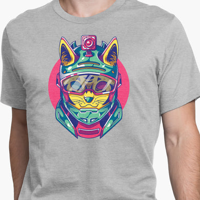 Racing Feline Round-Neck Unisex-T-Shirt