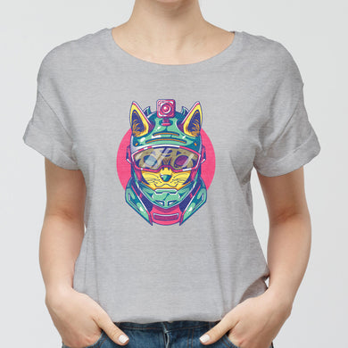 Racing Feline Round-Neck Unisex-T-Shirt