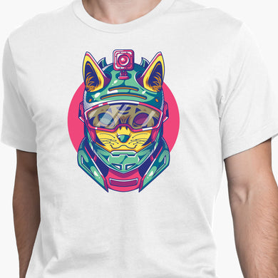 Racing Feline Round-Neck Unisex-T-Shirt