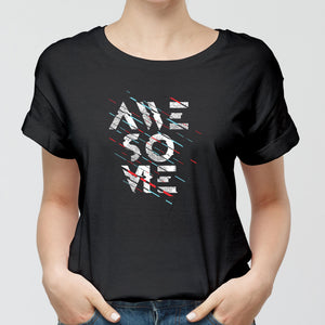 Glitchy Awesome Round-Neck Unisex-T-Shirt