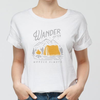 Wander Often Wonder Always (Dark) Round-Neck Unisex-T-Shirt