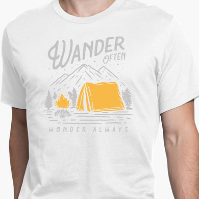 Wander Often Wonder Always (Dark) Round-Neck Unisex-T-Shirt