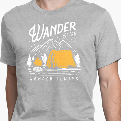 Wander Often Wonder Always (Light) Round-Neck Unisex T-Shirt
