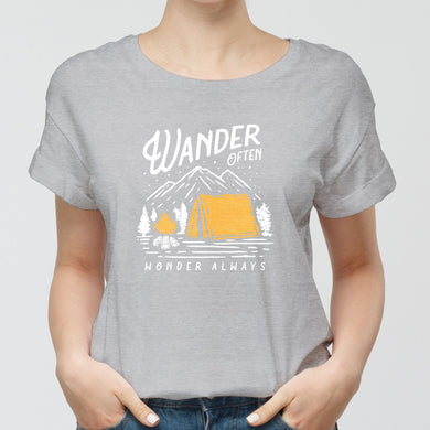 Wander Often Wonder Always (Light) Round-Neck Unisex T-Shirt