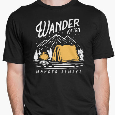 Wander Often Wonder Always (Light) Round-Neck Unisex-T-Shirt