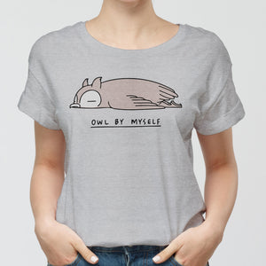 Owl By Myself Round-Neck Unisex-T-Shirt