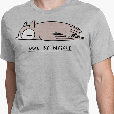 Owl By Myself Round-Neck Unisex-T-Shirt