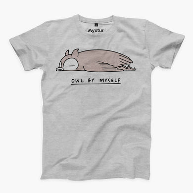 Owl By Myself Round-Neck Unisex-T-Shirt