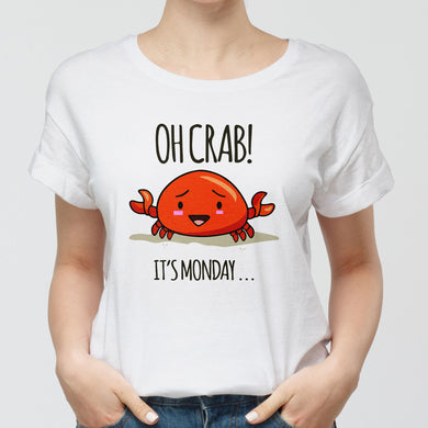 Oh Crab Its Monday (Dark) Round-Neck Unisex-T-Shirt