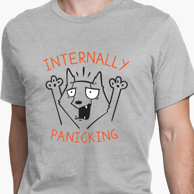 Internally Panicking Round-Neck Unisex T-Shirt