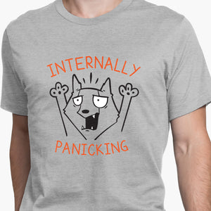 Internally Panicking Round-Neck Unisex-T-Shirt