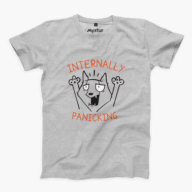 Internally Panicking Round-Neck Unisex T-Shirt