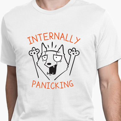 Internally Panicking Round-Neck Unisex-T-Shirt