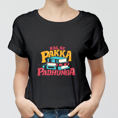 Kal Se Pakka Padhunga Round-Neck Unisex-T-Shirt