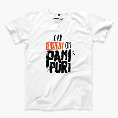 Can Survive on Pani Puri (Light) Round-Neck Unisex-T-Shirt