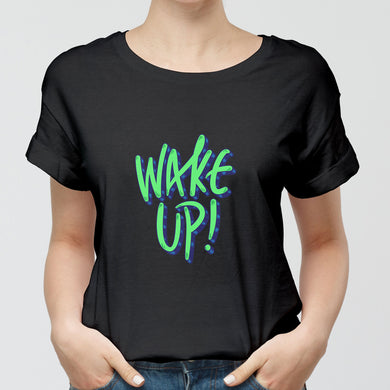 Wake Up Round-Neck Unisex-T-Shirt