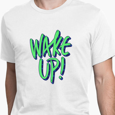 Wake Up Round-Neck Unisex-T-Shirt