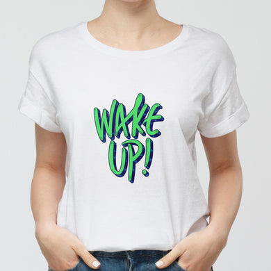 Wake Up Round-Neck Unisex-T-Shirt